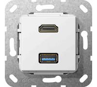 GIRA 4847133 Type de prise : HDMI + USB A, version USB : 3.0 (3.1 Gen 1)