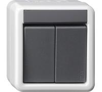 Gira 516130 Bouton-poussoir BA double 1 point WG apparent gris