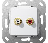 Gira Audio Rca Soudure Connexion Base Insert Blanc - 563203