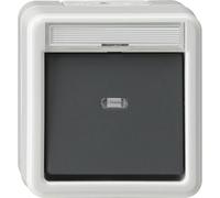 Gira Bouton-poussoir à bascule, Bouton + interrupteur, Gris