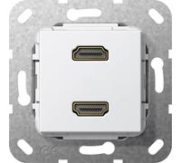 Gira Dual Hdmi Breakout Câble Élément De Base Blanc - 567203