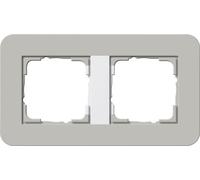 GIRA E3 Cadre 2f gris/blanc plastique