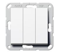 Gira Bouton-poussoir 284403 à triple contact unipolaire Système 55 Blanc