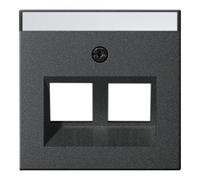 Gira Gira Cache Modular Jack 30° 2x anthracite 264028 Quantité:1