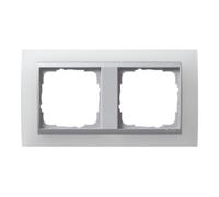 Gira Gira Cadre de recouvrement 2f. opaque blanc avec alu ZL, Event 021250 Quantité:1