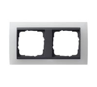 Gira Gira Cadre de recouvrement 2f. opaque blanc avec anthracite ZL, Event 021224 Quantité:1