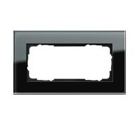 Gira Gira Cadre de recouvrement 2f. verre noir sans barre centrale 100205 Quantité:1