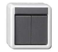Gira Bouton-poussoir KNX 2-voies 2-points pour montage en saillie Gris - 516230