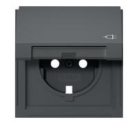 Gira TX44 Anthra HC Plaque de recouvrement Schuko avec cadre de texte - 492267