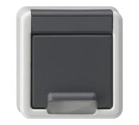 Gira Gira Prise avec terre boîtier supérieur KD + SH WG Gris 494230 Quantité:1