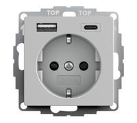 Gira Gira Prise USB 2459015 Gris mat 16A 250V Type F Safety Plus Quantité:1