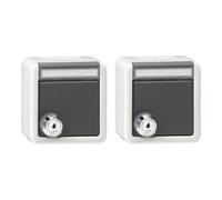 Gira Gira Set de prises de courant à contact de protection 2x 16A 250V avec serrure et champ d'étiquetage gris Quantité:1