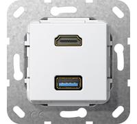 Gira Hdmi Usb 3.0 Type A Câble De Détournement Insert Pur Blanc - 567903