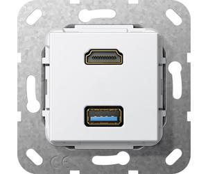 Gira Hdmi Usb 3.0 Type A Câble De Détournement Insert Pur Blanc - 567903