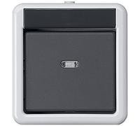 Gira Interrupteur KNX 1 voie 2 points Montage en saillie Gris - 515230