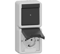 Gira Interrupteur Vertical Prise Combo IP44 Gris - 417630