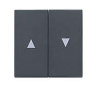 Gira Jalousie Bascule Flèche 029428 anthracite Système 55, Bouton + interrupteur, Gris