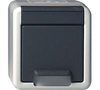 GIRA Prise 1f gr AP rabattable IP44