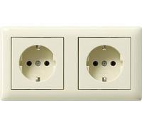 Gira Prise de courant CEBEC. 2p. + cadre Standard 55 blanc crème 479301