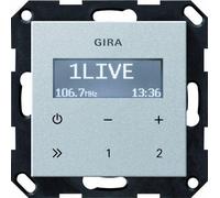 Gira Radio encastrée RDS sans haut-parleur Système 55 F Alu, Bouton + interrupteur, Argent