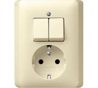 Gira Serie combinee Interrupteur à impulsion Standard 55 Blanc crème - 017501