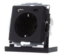 Gira Système 55 Prise Murale Usb Double Avec Terre Noir - 2459005