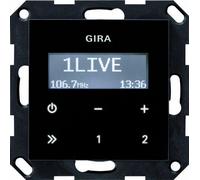 Gira UP Radio RDS sans haut-parleur 228405 Système 55 Noir, aspect verre, Bouton + interrupteur, Noir