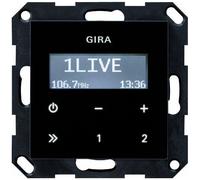 Gira UP Radio RDS sans haut-parleur 228405 Système 55 Noir, aspect verre, Bouton + interrupteur, Noir