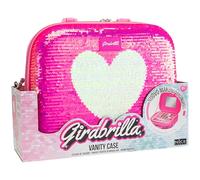 Girabrilla Make Up Case, Mallette de Maquillage Coeur, Couleur Magenta et Blanc, 02550F