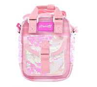 Girabrilla Nice Group Puffer Sac Bandoulière pour Fille, en Paillettes Réversibles, Couleur Rose - 19056