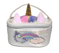Girabrilla Puffer Unicorn Case White, 1 Mini Porte-Objets Blanc avec Licorne irisée