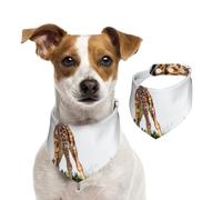 Girafe 3D Afrique du Sud,Bandanas pour Chien, écharpe en Coton, Bavoirs réglables pour Animaux de Compagnie,S