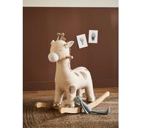 Girafe à bascule en bois FSC® rose moyen uni avec decor TU