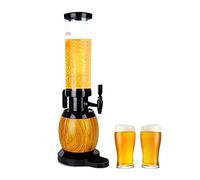 Girafe à Bière, 3 litres Dispensateur de boissons de la tour de bière, Dispensateur de boisson de la tour de bière avec baril à bois avec LED Tube de glace lumineux for les fêtes à domicile buffet