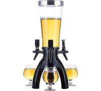 Girafe à Bière, Distributeur de boissons for les fêtes Distributeur de tour de bière 3L - Distributeur de boissons transparent, avec 3 robinets et tube de congélation Distributeur de boissons en plast