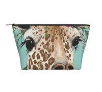 Girafe à Fleurs, Trousse de Toilette Trousse de Maquillage Sac à cosmétiques Trousse de Toilette de Voyage Portable