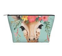 Girafe à imprimé Floral, Trousse de Toilette Trousse de Maquillage Sac à cosmétiques Trousse de Toilette de Voyage Portable