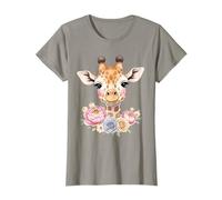 Girafe Aquarelle Fleurs Vintage Safari Jeunesse T-Shirt