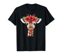 Girafe avec couronne de fleurs T-Shirt