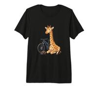 Girafe avec Vélo Tout Terrain T-Shirt Haut de Gamme