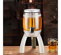 Girafe Biere Distributeur de Bière 3 L avec Base Amovible, Distributeur de Boissons Transparent pour Pique-nique, Fournitures pour Bars et Restaurants(Sliver)