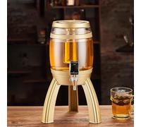Girafe Biere Distributeur de Bière 3 L avec Base Amovible, Distributeur de Boissons Transparent pour Pique-nique, Fournitures pour Bars et Restaurants(Gold)