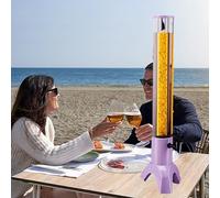 Girafe Biere Distributeur de Bière en Forme de Girafe pour Le Déjeuner, Distributeur de Boissons en Plastique avec Éclairage LED, Tour à Boissons pour Hayons(Purple,1.5 L)