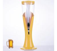 Girafe Biere Distributeur de Boissons à Bière avec Tube à Glaçons et Éclairage LED, Tour à Boissons Margarita Mimosa de Table pour Bars, Distributeur de Boissons(Yellow,1.5 L)