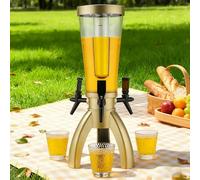 Girafe Biere Distributeur de Boissons avec Tube Réfrigérant Lumineux, Refroidisseur de Boissons pour une Conservation Optimale, Tour de Distribution de Boissons(Champagne)