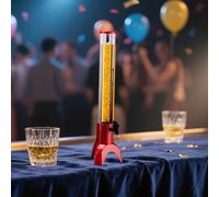 Girafe Biere Distributeur de Boissons en Forme de Girafe pour Bar, Tour à Boissons Lumineuse avec Balance et Tube à Glaçons Amovible, Distributeur de Cocktails et D'alcools(Red,1.5 L)