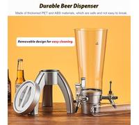 Girafe Biere Distributeur de Boissons Mimosa Tower à 3 Robinets, Refroidisseur de Bière Lumineux pour Bar, Distributeur de Margaritas, Boissons, Spiritueux et Boissons(Gray)