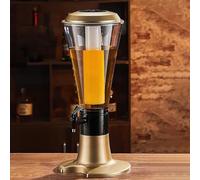 Girafe Biere Ensemble Tour Mimosa 3 L avec Robinet et Couvercle, Refroidisseur de Boissons Amovible pour Fêtes, Distributeur de Bière Pression pour Déjeuner(Gold,1-tap)