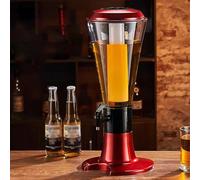 Girafe Biere Ensemble Tour Mimosa 3 L avec Robinet et Couvercle, Refroidisseur de Boissons Amovible pour Fêtes, Distributeur de Bière Pression pour Déjeuner(Red,1-tap)