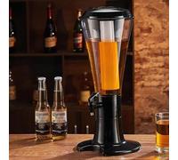 Girafe Biere Ensemble Tour Mimosa 3 L avec Robinet et Couvercle, Refroidisseur de Boissons Amovible pour Fêtes, Distributeur de Bière Pression pour Déjeuner(Black,1-tap)